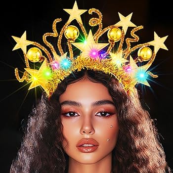 DRESBE Light Up Star Headband Gold LED Stars Crown Headbands